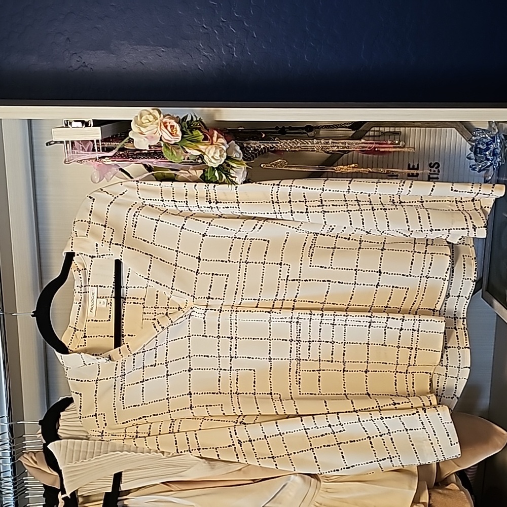 Black and cream blouse